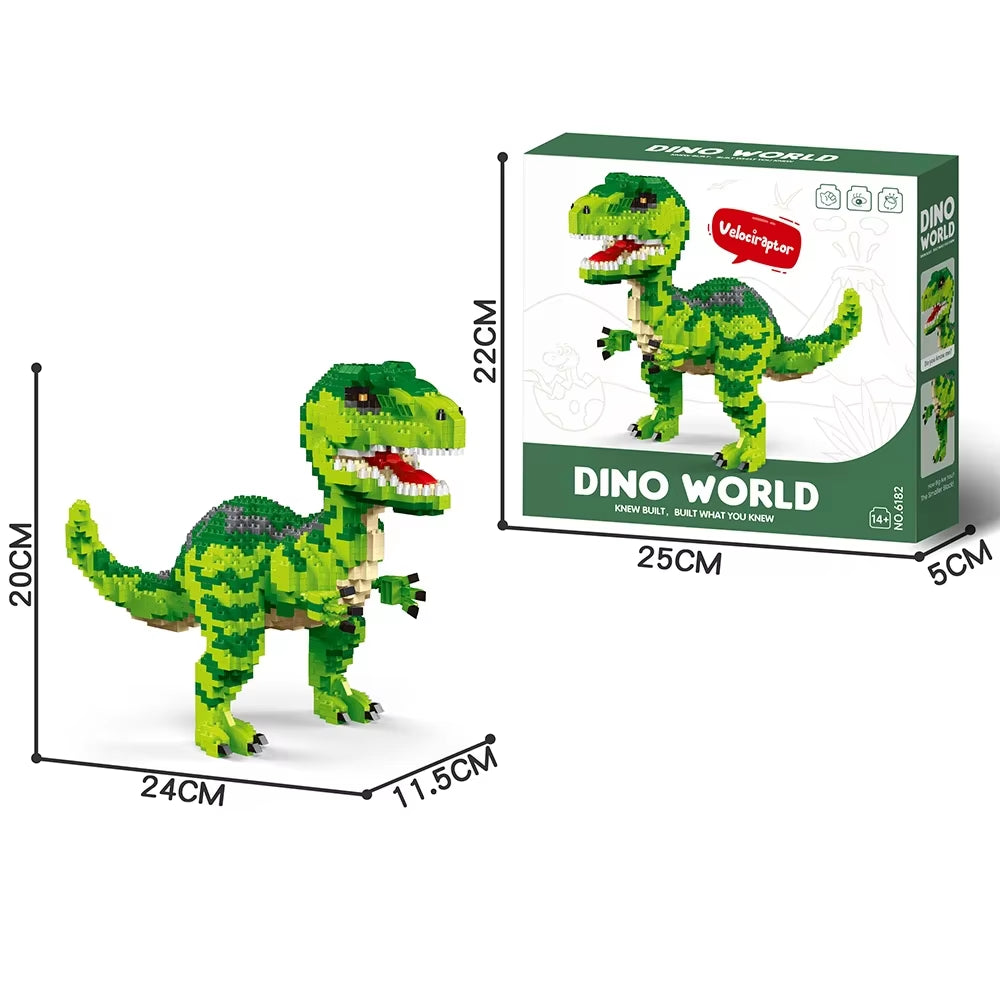 Dinosaur Tyrannosaurus Rex or Velocira Models Micro Mini Building Blocks Puzzle Toys Perfect Gifts Desktop Decoration