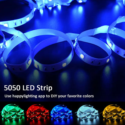 LED Strip Lights, Ultra-Long RGB 5050 LED Strips with Remote Controller, Color Changing Tape Light with 12V Adapter for Bedroom