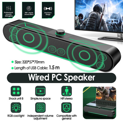 Wired PC Speakers Computer Speakers with Knob for Desktop PC Monitor Laptop