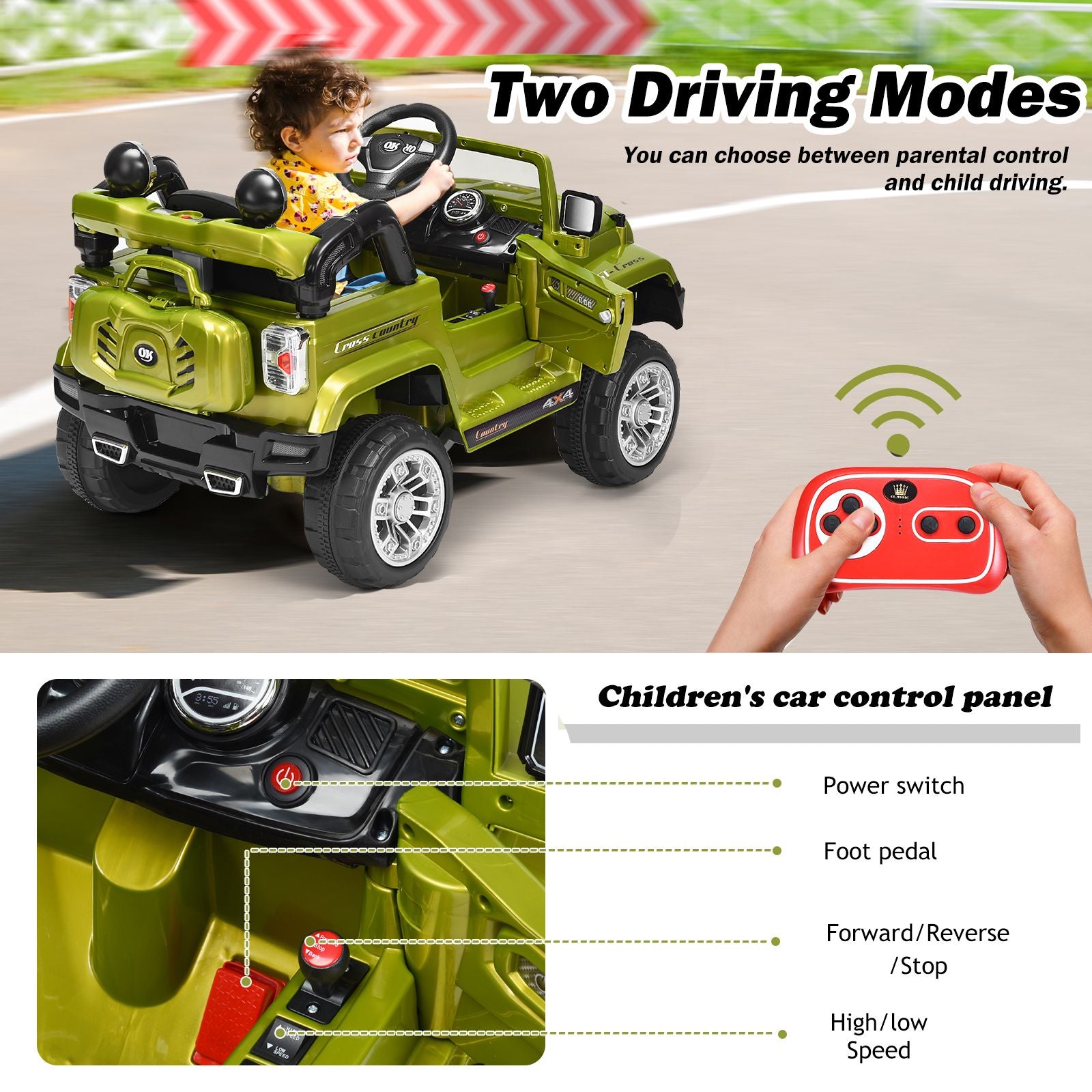 Kids Ride on Jeep Car Battery Powered with Remote Control