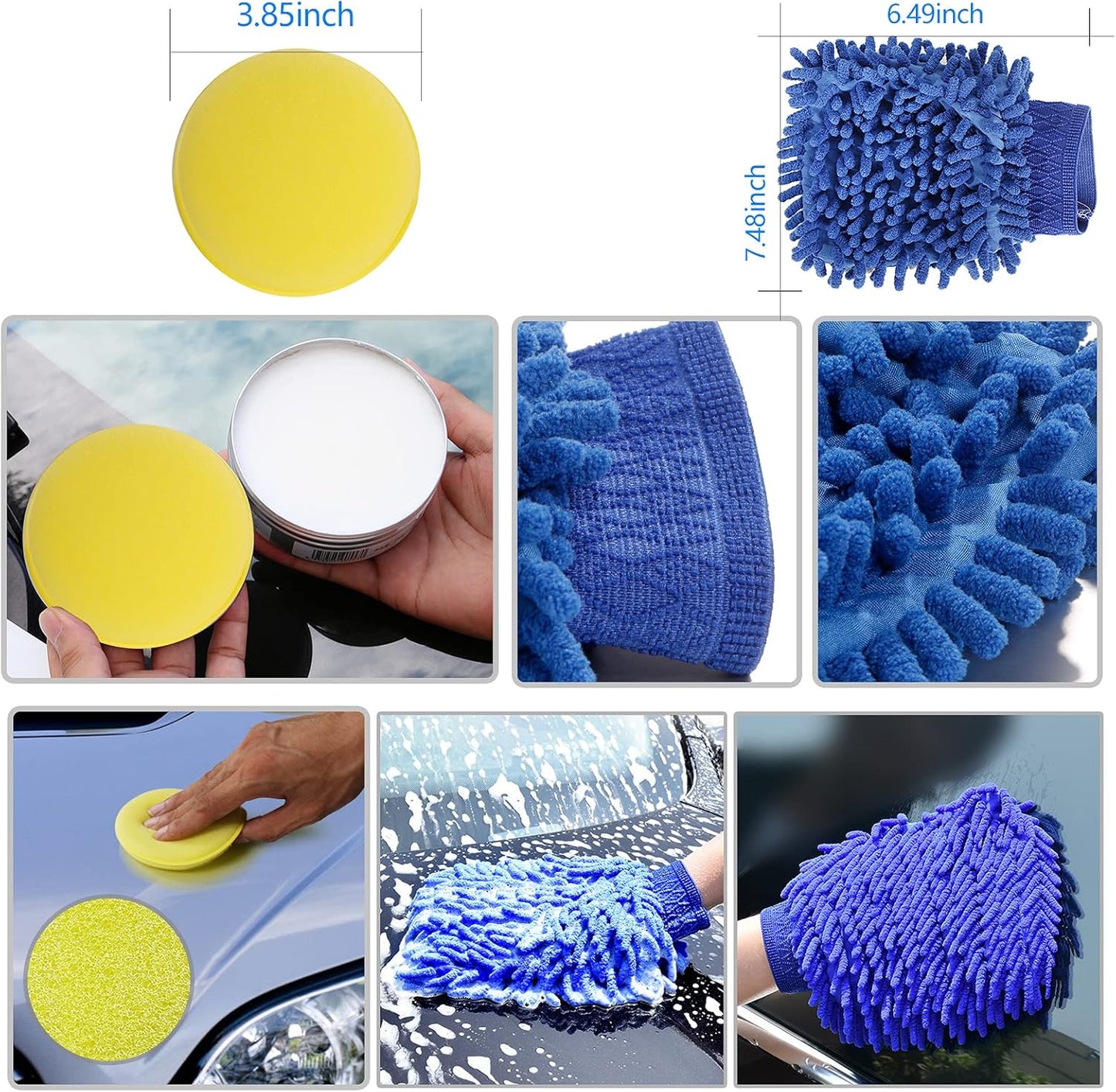 16 PCS Car Cleaning Brush Kit Car Detailing Brushes Set Auto Wheel Cleaning Brush Car Interior Washing Tools Car Tire Brush for Car Motorcycle Bike Exterior Engine Leather Air Vents