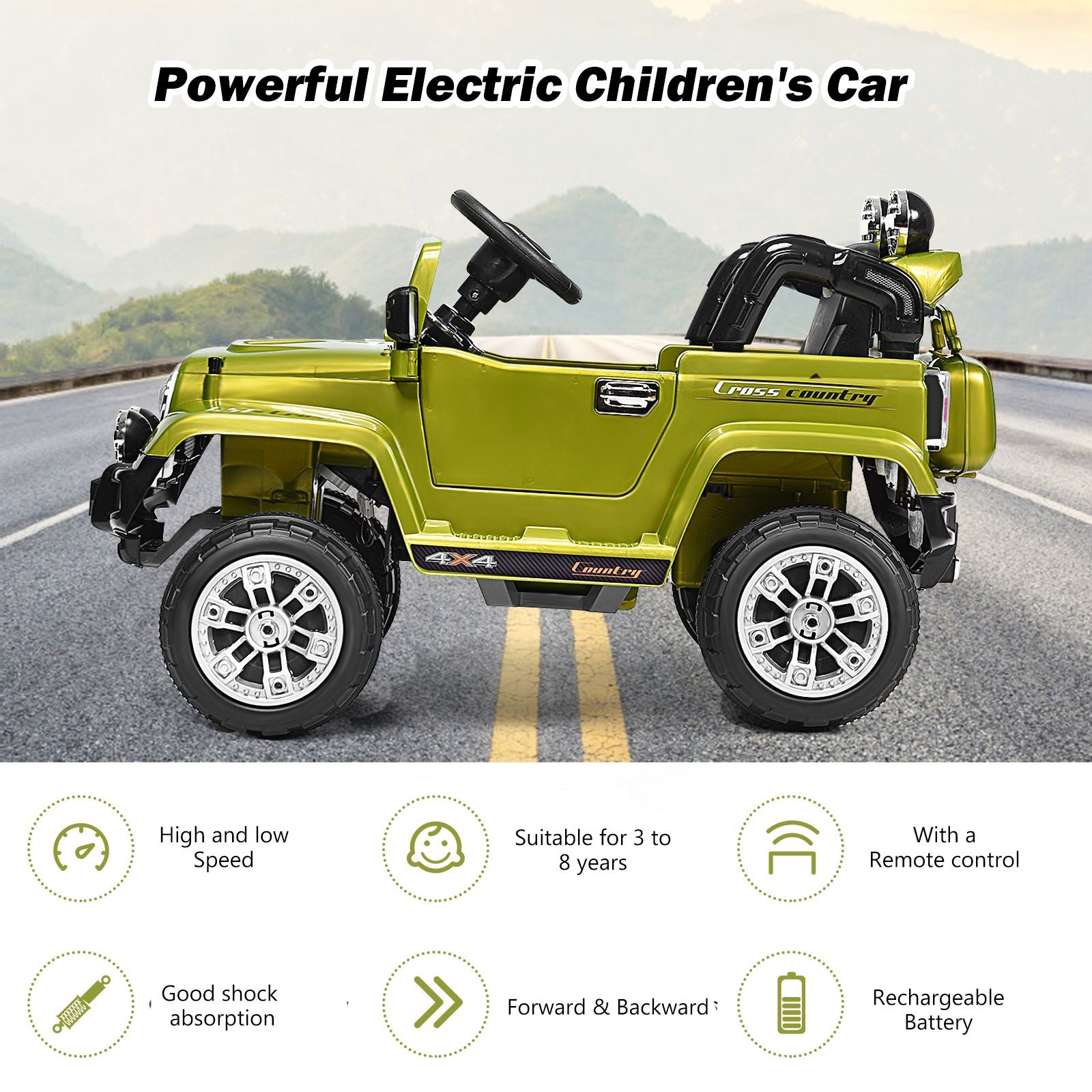 Kids Ride on Jeep Car Battery Powered with Remote Control