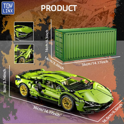 Technical Racing Sport Car 1280PCS Model Building Blocks City Mechanical Speed Vehicle Supercar Brick Puzzle Toys Kid Adult Gift