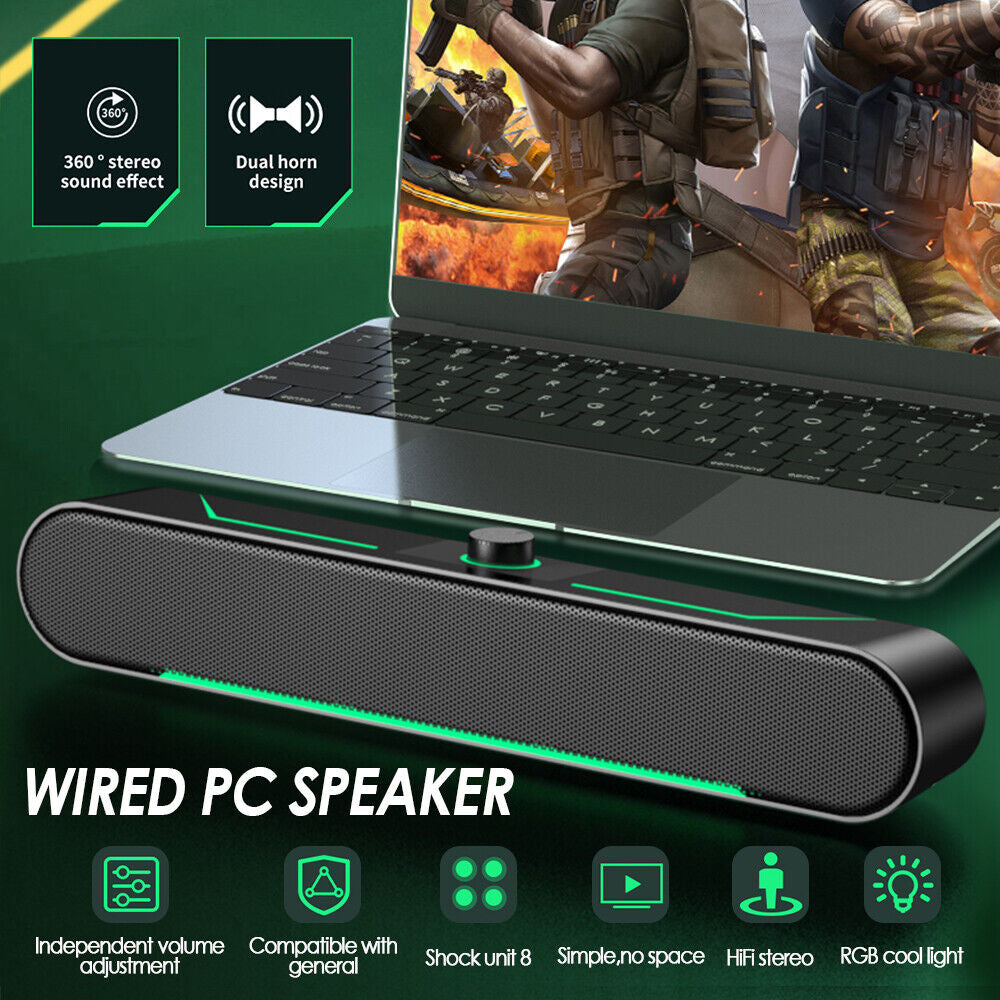 Wired PC Speakers Computer Speakers with Knob for Desktop PC Monitor Laptop