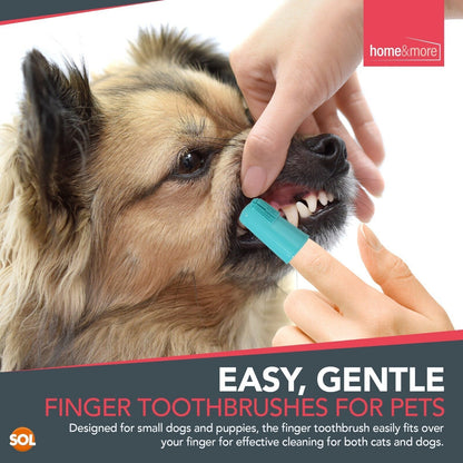 2 Dog Toothbrush Finger 2 Double End Pet Brush Soft Cat Dental Care Teeth Clean