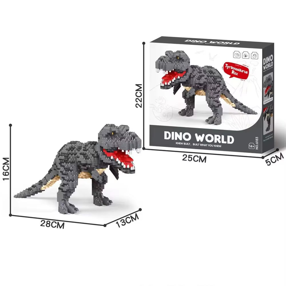 Dinosaur Tyrannosaurus Rex or Velocira Models Micro Mini Building Blocks Puzzle Toys Perfect Gifts Desktop Decoration