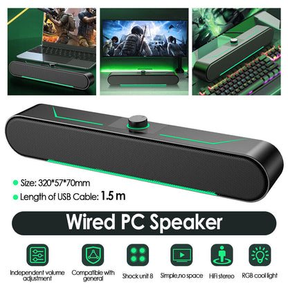 Wired PC Speakers Computer Speakers with Knob for Desktop PC Monitor Laptop