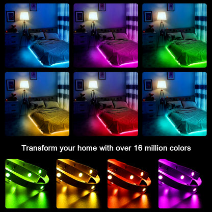 LED Strip Lights, Ultra-Long RGB 5050 LED Strips with Remote Controller, Color Changing Tape Light with 12V Adapter for Bedroom