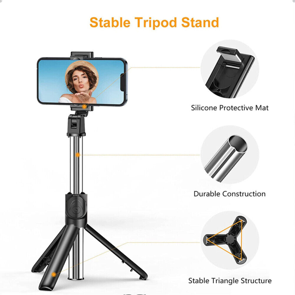 3 in 1 Bluetooth Tripod, Extendable Monopod Portable Selfie Stick with Remote UK