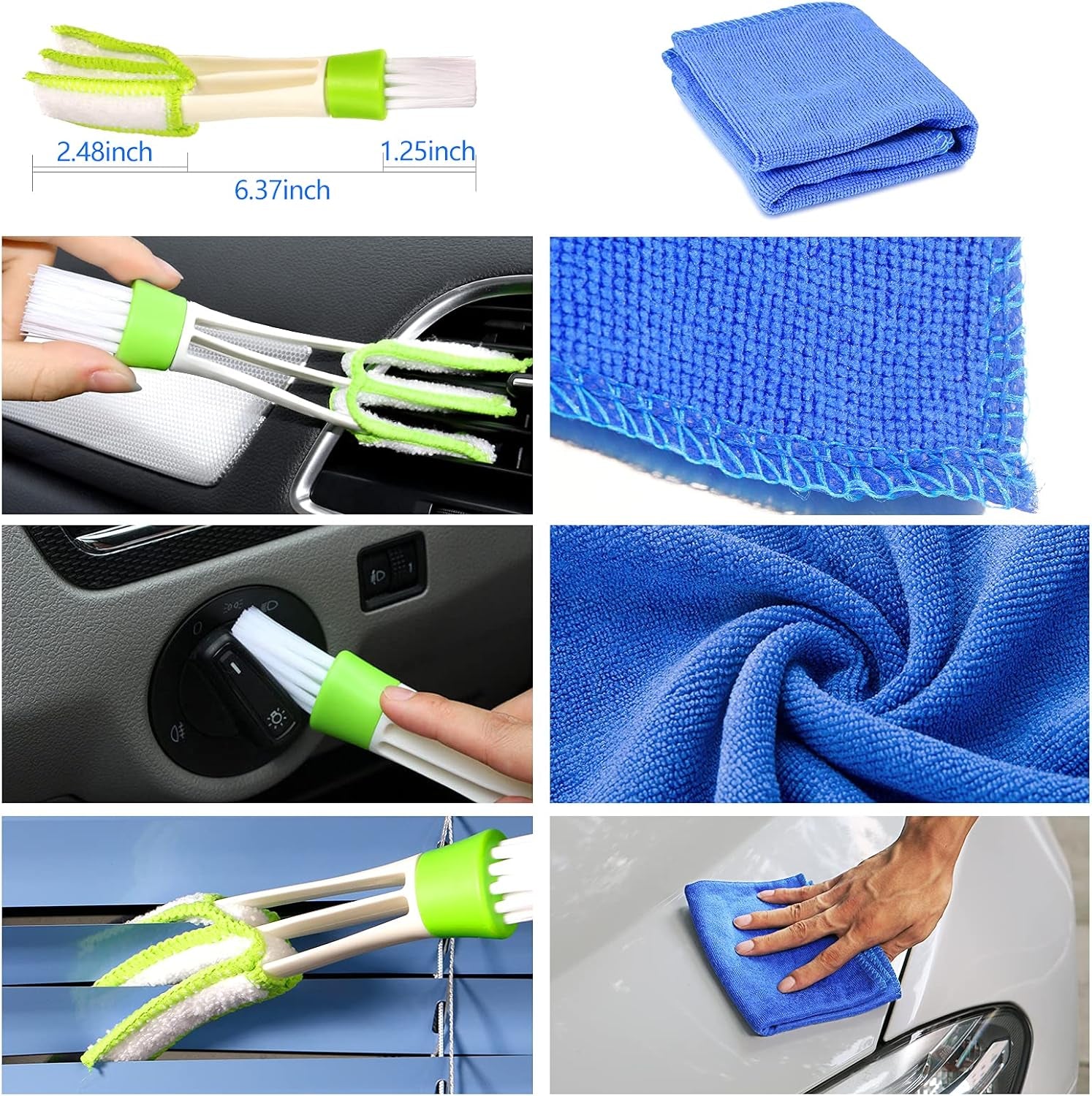 16 PCS Car Cleaning Brush Kit Car Detailing Brushes Set Auto Wheel Cleaning Brush Car Interior Washing Tools Car Tire Brush for Car Motorcycle Bike Exterior Engine Leather Air Vents