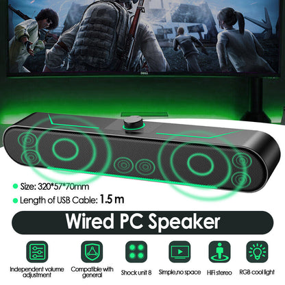 Wired PC Speakers Computer Speakers with Knob for Desktop PC Monitor Laptop