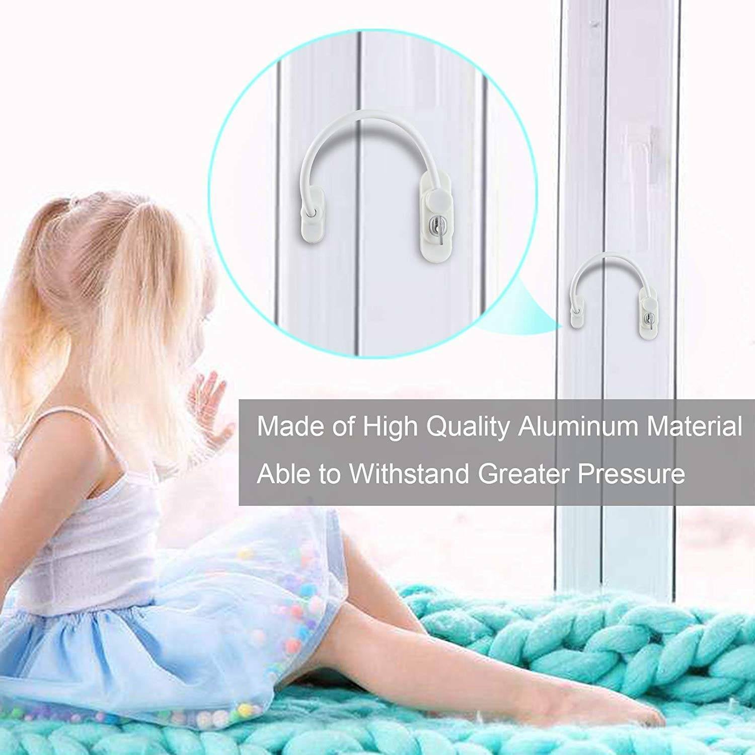 8 X White Window Door Restrictor Safety Lock Upvc Child Security Wire Cable